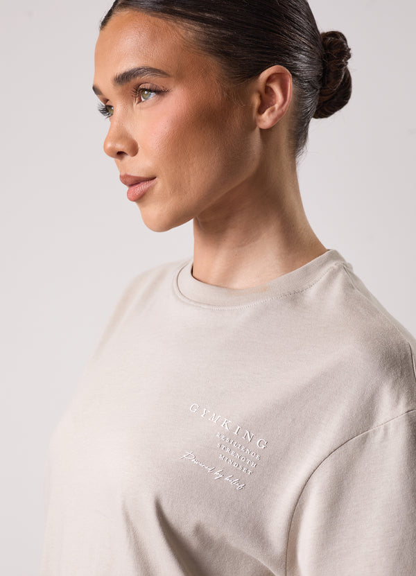 Gym King Define Boyfriend Tee Vanilla Brown