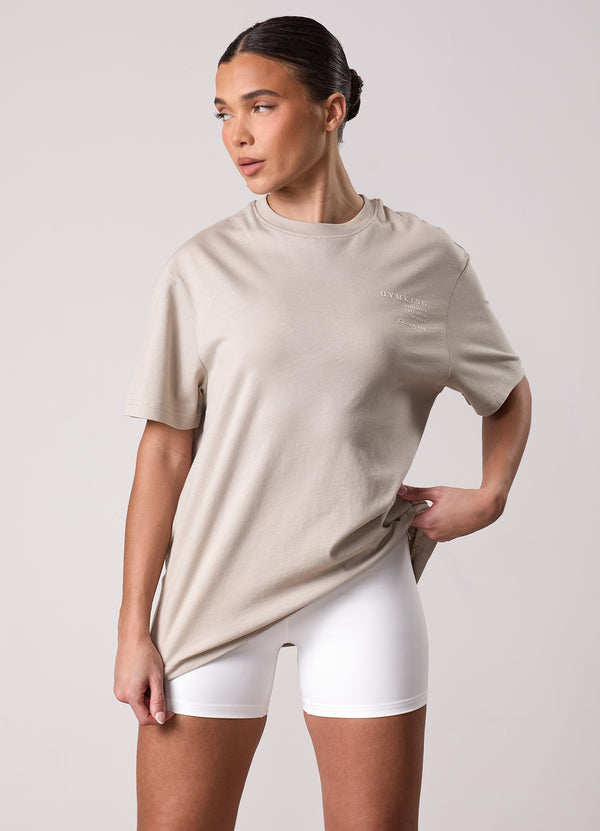 gym king Define Boyfriend Tee Vanilla Brown