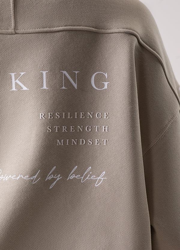 Gym King Define Bungee Hem Crew Vanilla Brown