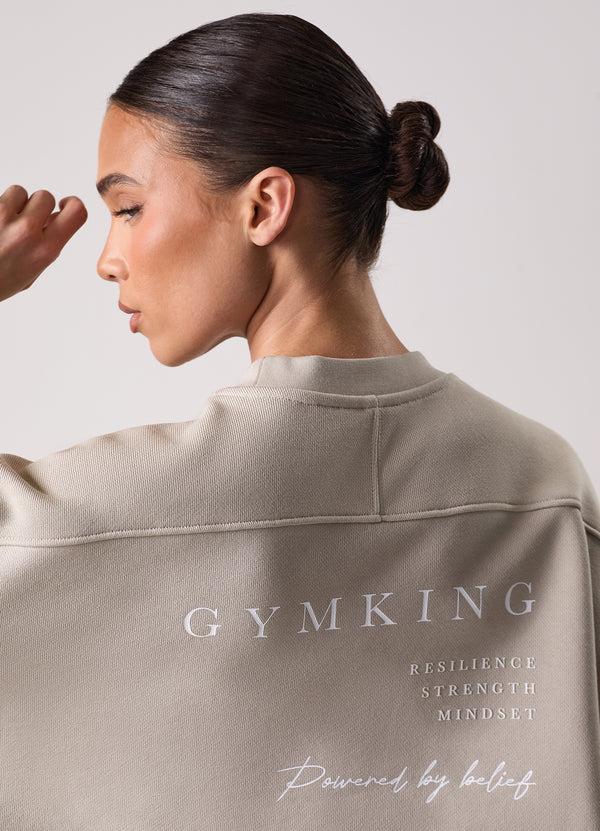 Gym King Define Bungee Hem Crew Vanilla Brown