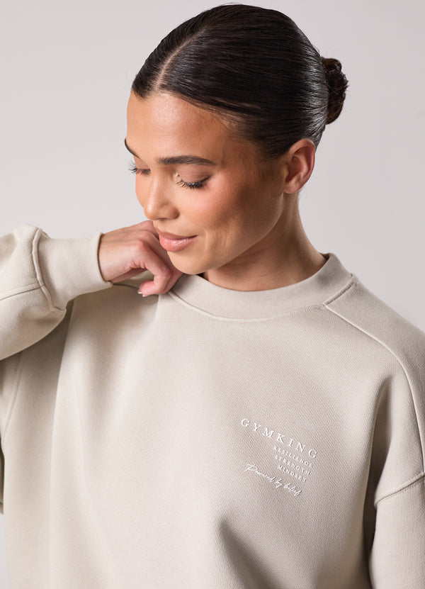 Gym King Define Bungee Hem Crew Vanilla Brown