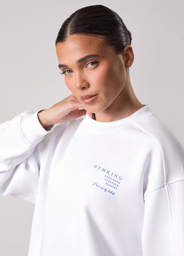 Gym King Define Bungee Hem Crew White