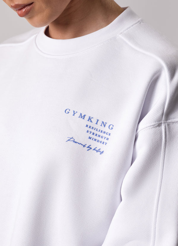 Gym King Define Bungee Hem Crew White