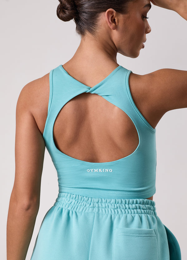 Gym King Define Open Back Vest Aquatic Blue