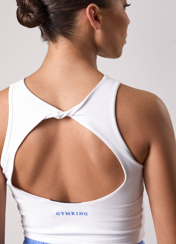 Gym King Define Open Back Vest White