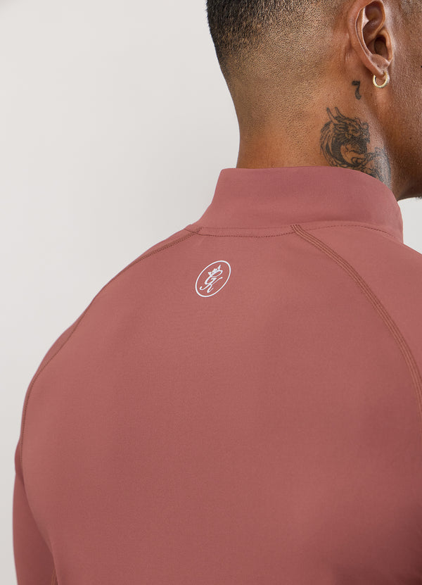 Gym King Energy 1/4 Zip Funnel Rust Red