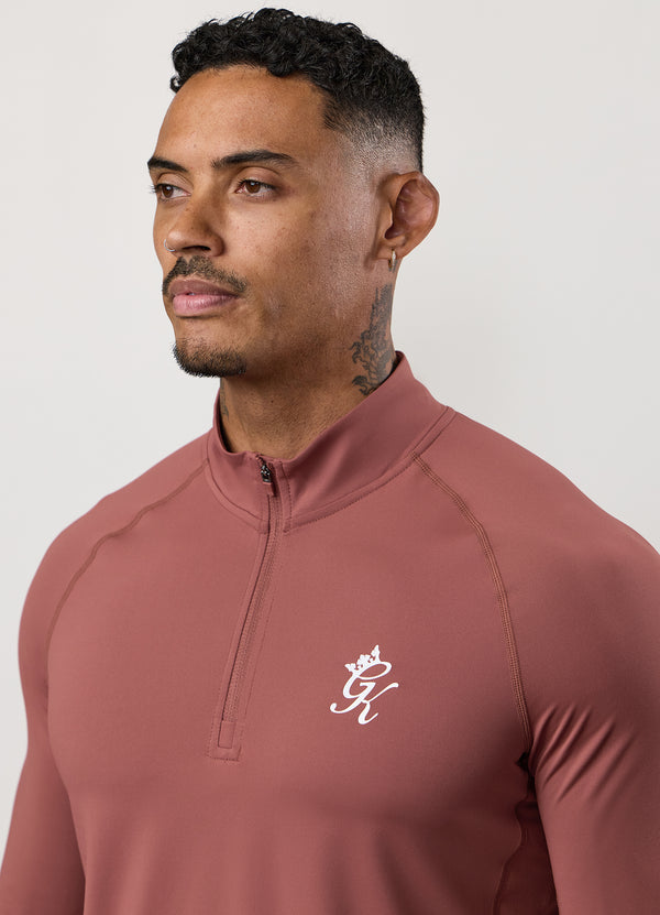 Gym King Energy 1/4 Zip Funnel Rust Red