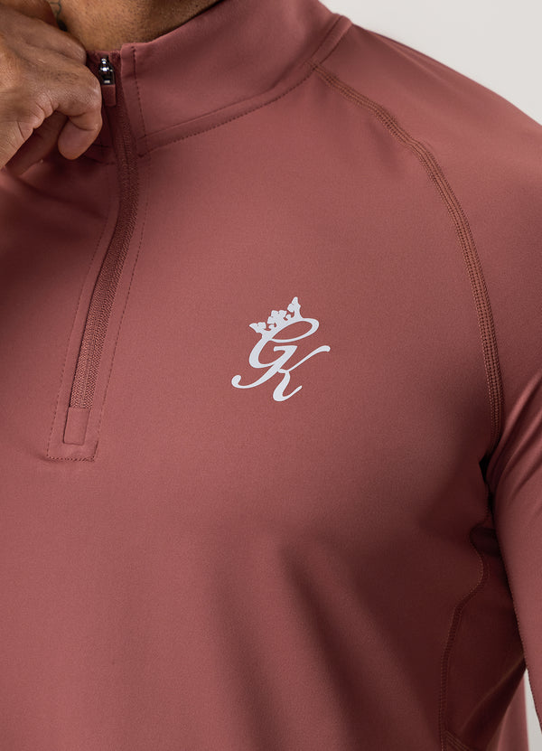Gym King Energy 1/4 Zip Funnel Rust Red