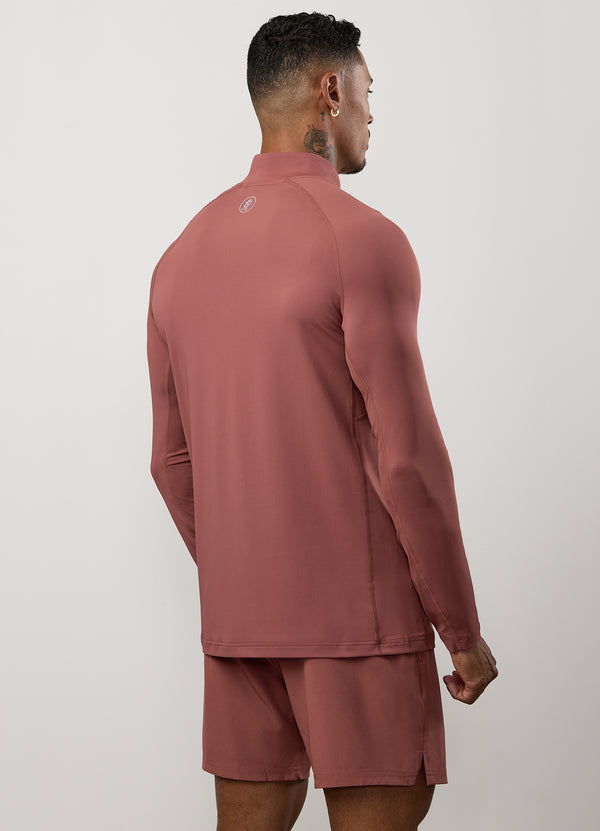 gym king Energy 1/4 Zip Funnel Rust Red