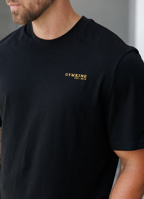 gym king Established Regular Fit Tee Black/Gold