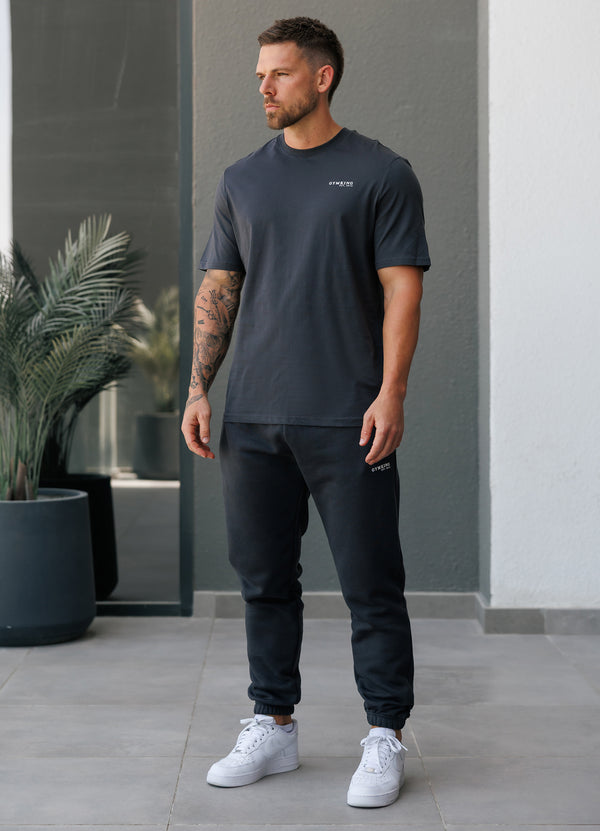 Gym King Established Regular Fit Tee Pewter/White