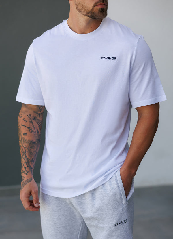 gym king Established Regular Fit Tee White
