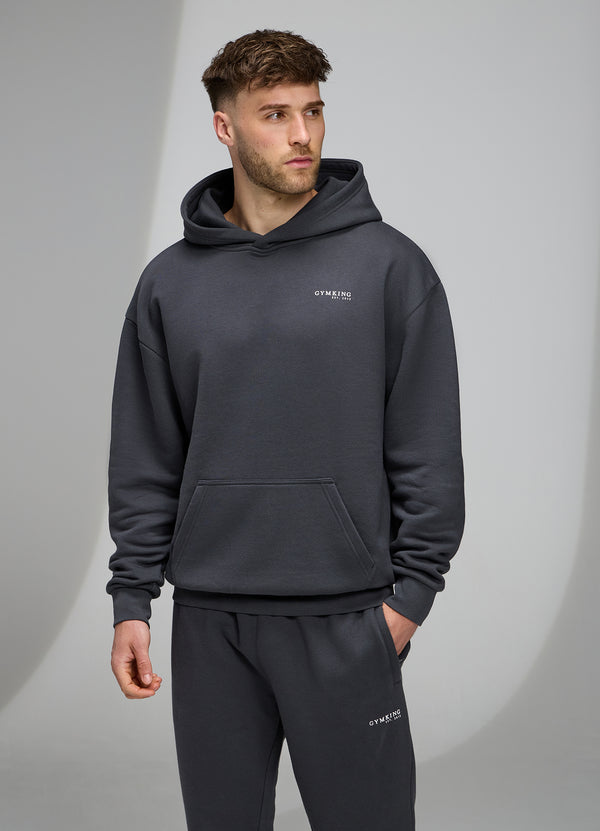 Gym King Established Relaxed Fit Hood Pewter/White