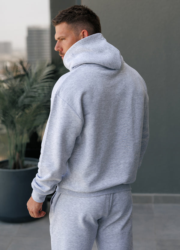 gym king Established Relaxed Fit Hood Snow Marl