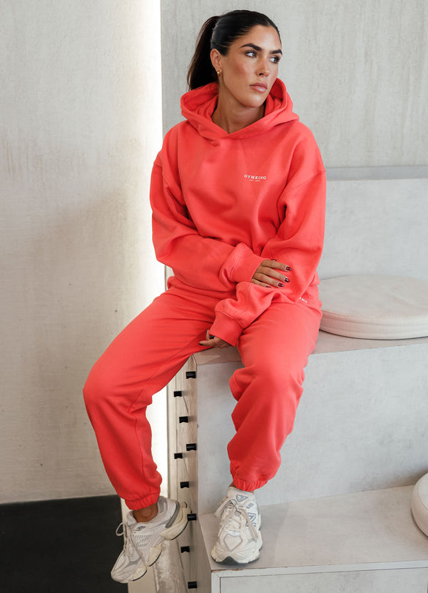 Gym King Established Relaxed Fit Jogger Coral Red