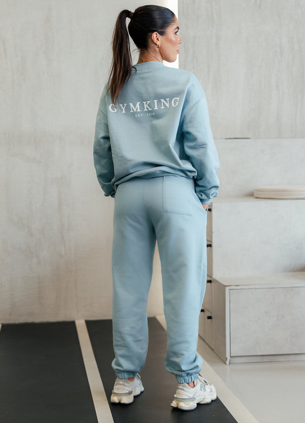 gym king Established Relaxed Fit Jogger Stone Blue