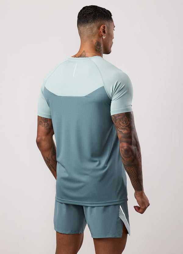 gym king Flex 2.0 Tee Silver Blue/Petrol Blue