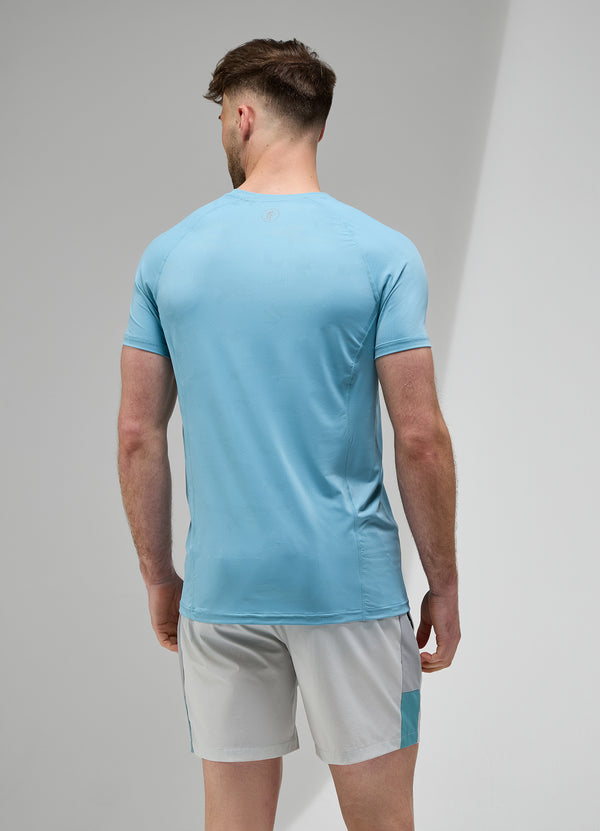 Gym King Focus Camo Knit Tee Aquatic Blue