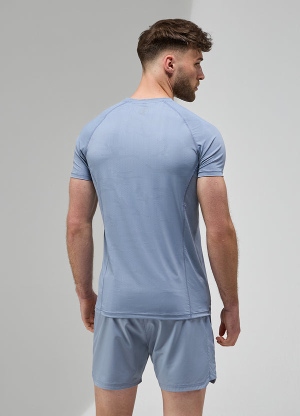 Gym King Focus Camo Knit Tee Dusk Blue