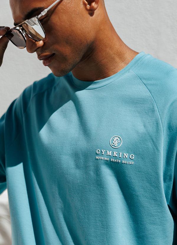 Gym King Focus Relaxed Fit Tee Aquatic Blue