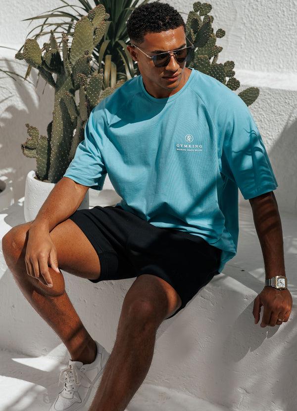 Gym King Focus Relaxed Fit Tee Aquatic Blue