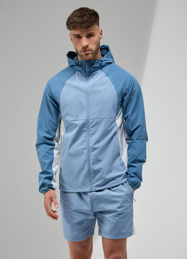 Gym King Focus Tracksuit Hood Dusk Blue/White