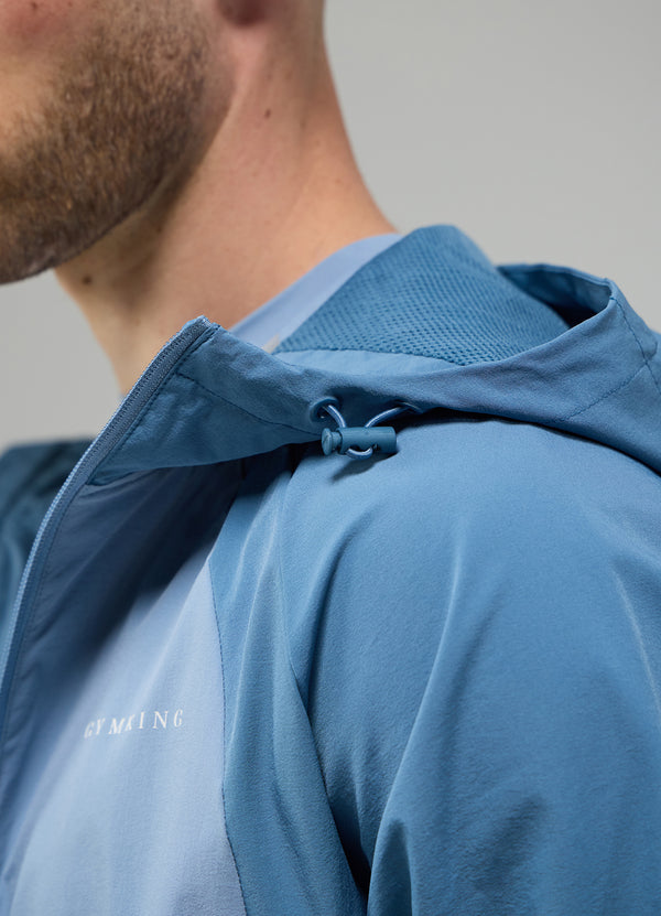 Gym King Focus Tracksuit Hood Dusk Blue/White