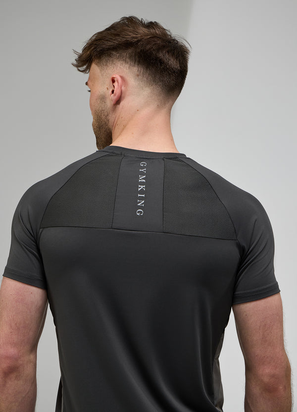 Gym King Focus Woven Tee Black / Twilight Grey