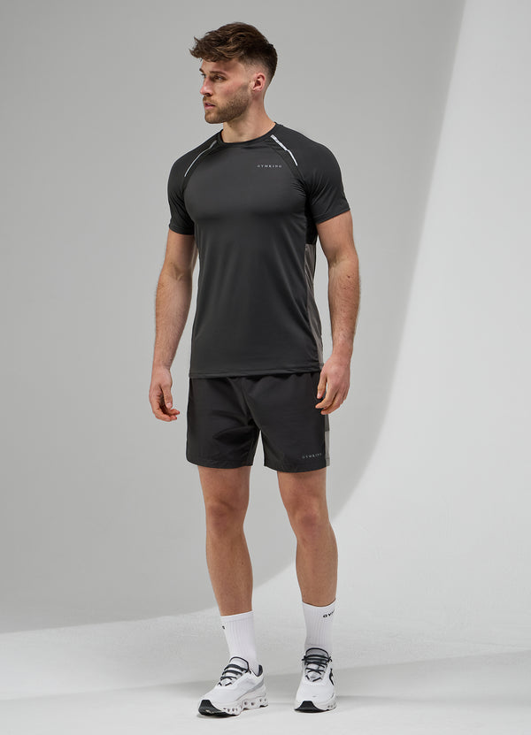 Gym King Focus Woven Tee Black / Twilight Grey