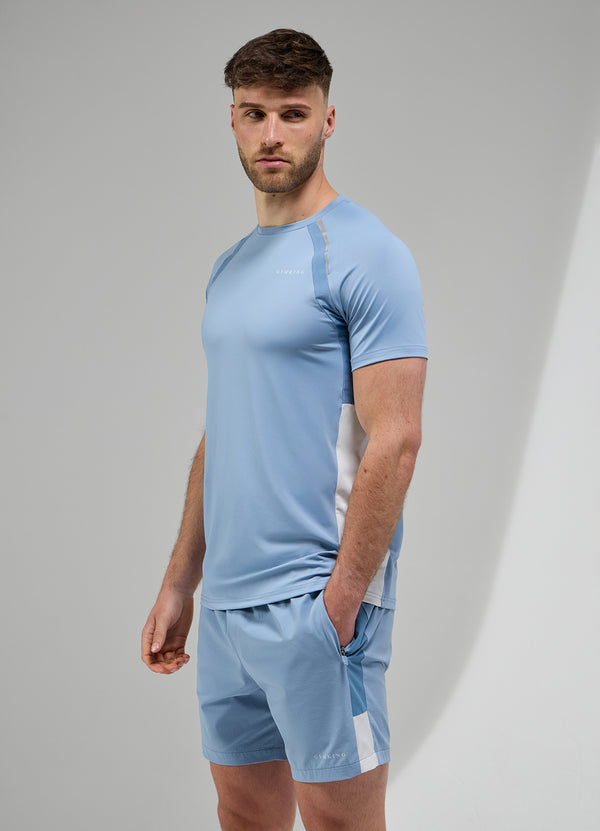 gym king Focus Woven Tee Dusk Blue/White