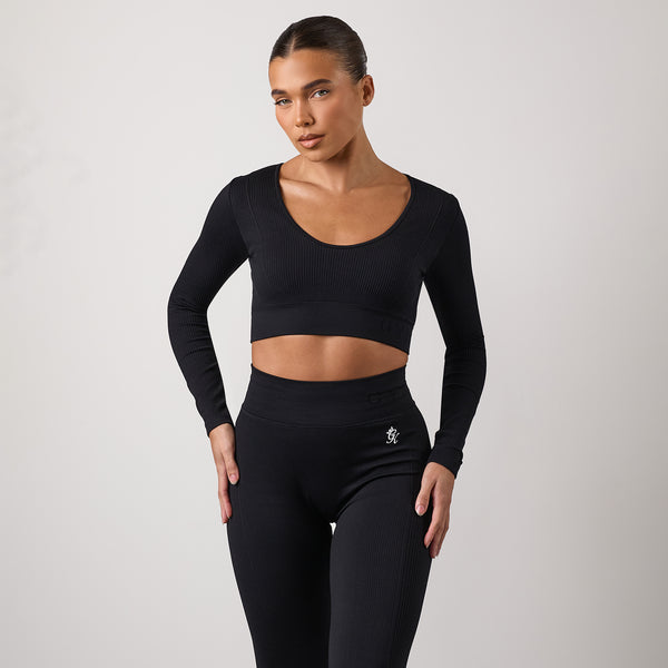 Gym King Formation Long Sleeve Tee Black