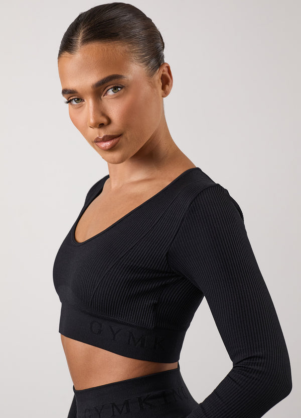 Gym King Formation Long Sleeve Tee Black