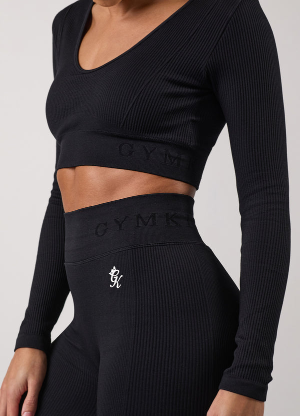 Gym King Formation Long Sleeve Tee Black