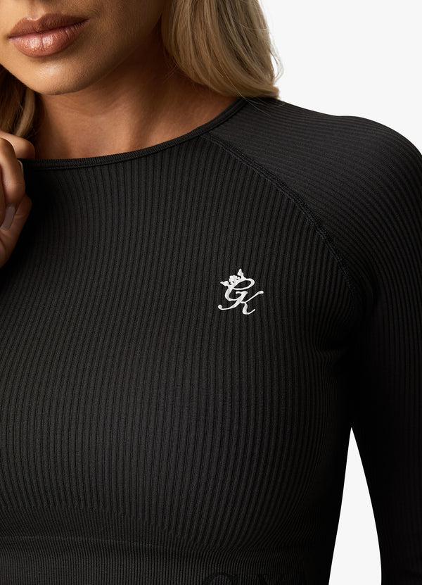 Gym King Formation Rib LS Crop Dark Pewter