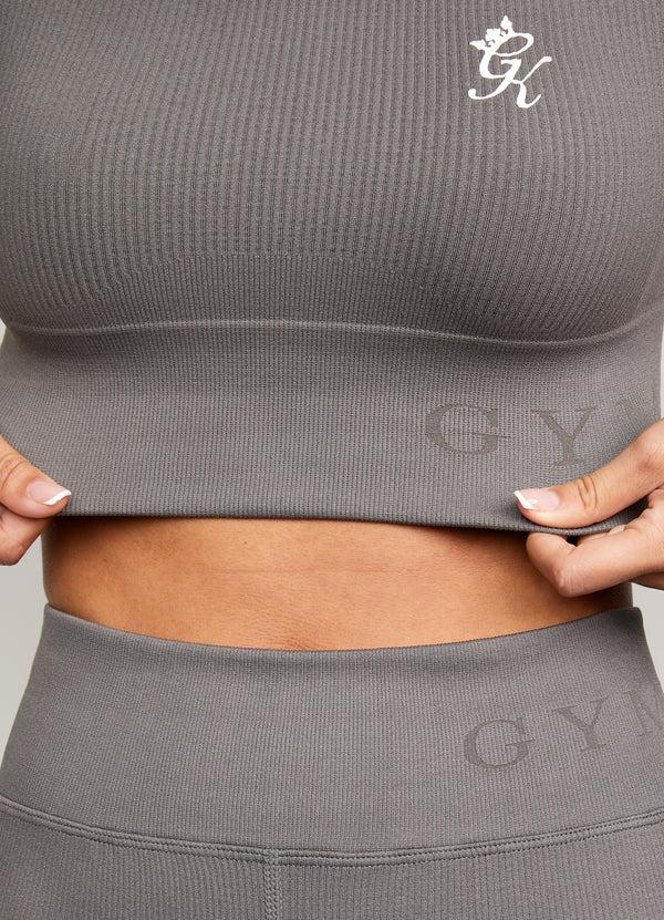 Gym King Formation Seamless Rib Ss Top Gunmetal