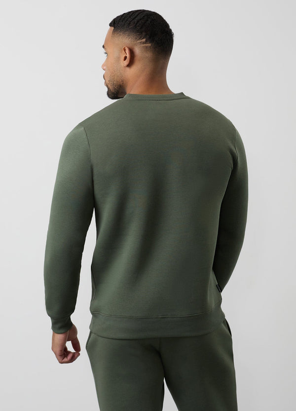 Gym King Fundamental Fleece Crew Deep Olive