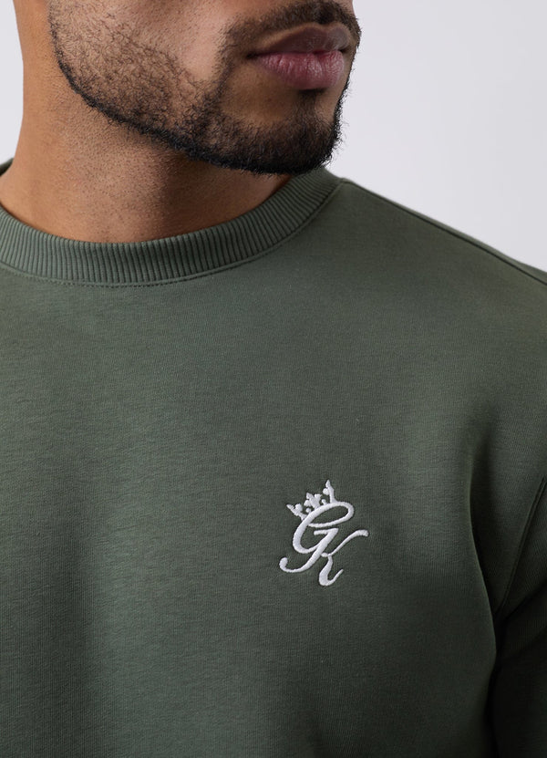 Gym King Fundamental Fleece Crew Deep Olive