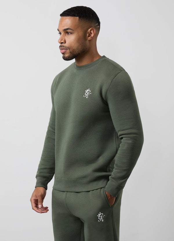 gym king Fundamental Fleece Crew Deep Olive