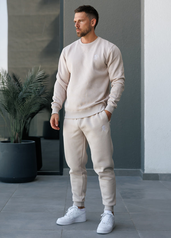 Gym King Fundamental Fleece Crew Light Stone