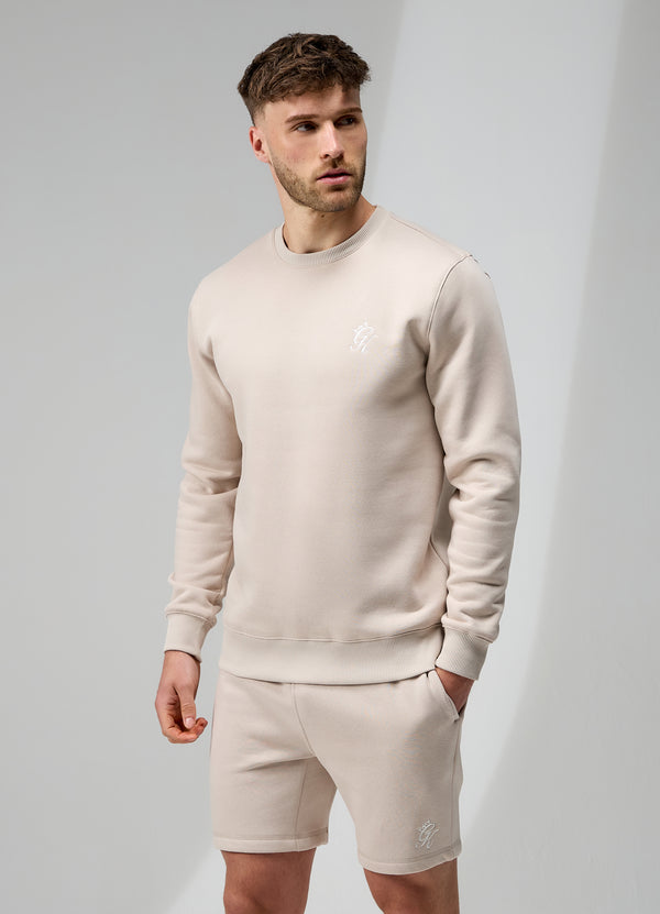 Gym King Fundamental Fleece Crew Light Stone