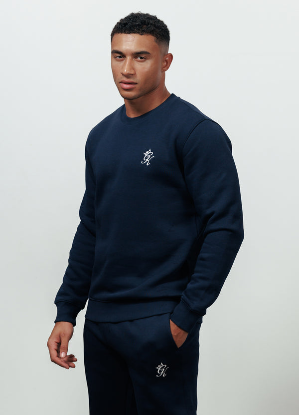 Gym King Fundamental Fleece Crew Navy