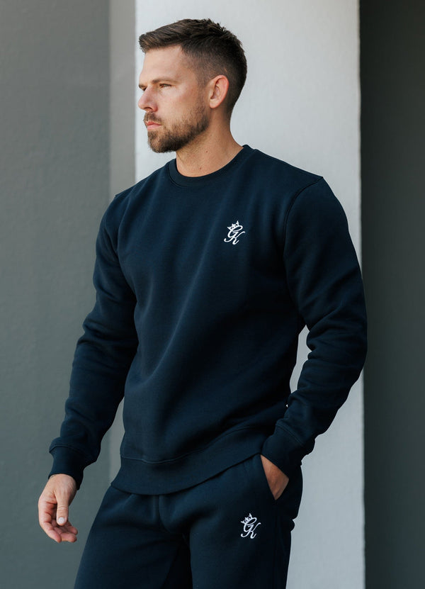 Gym King Fundamental Fleece Crew Navy