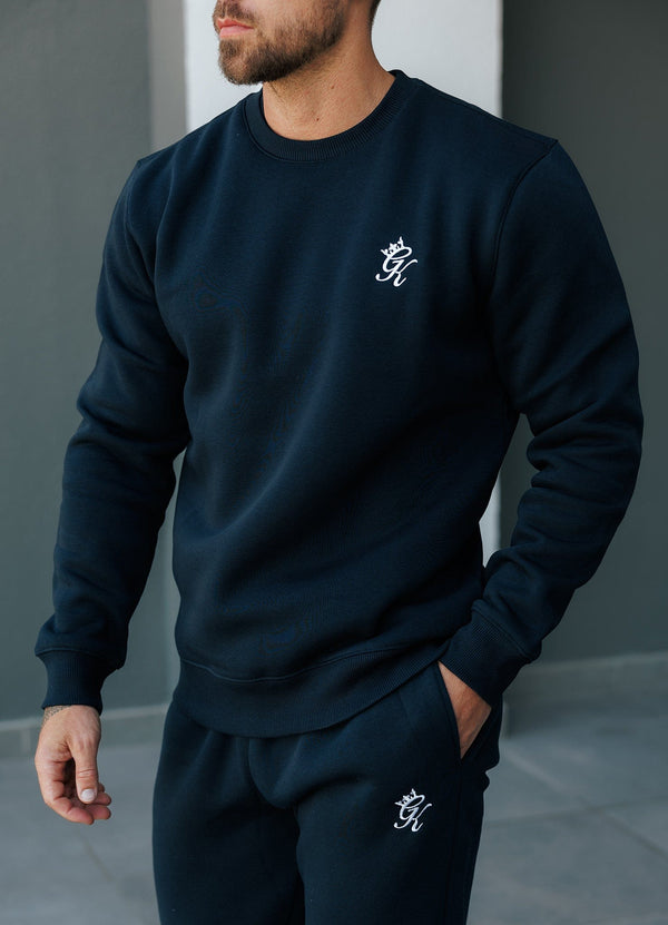 Gym King Fundamental Fleece Crew Navy