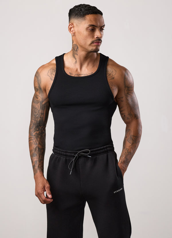 Gym King Fundamental Rib Vest Black