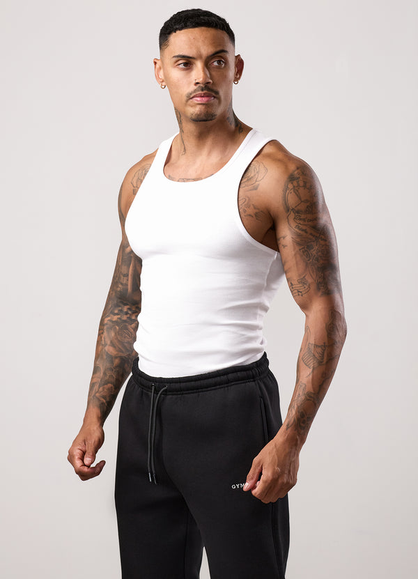 Gym King Fundamental Rib Vest White