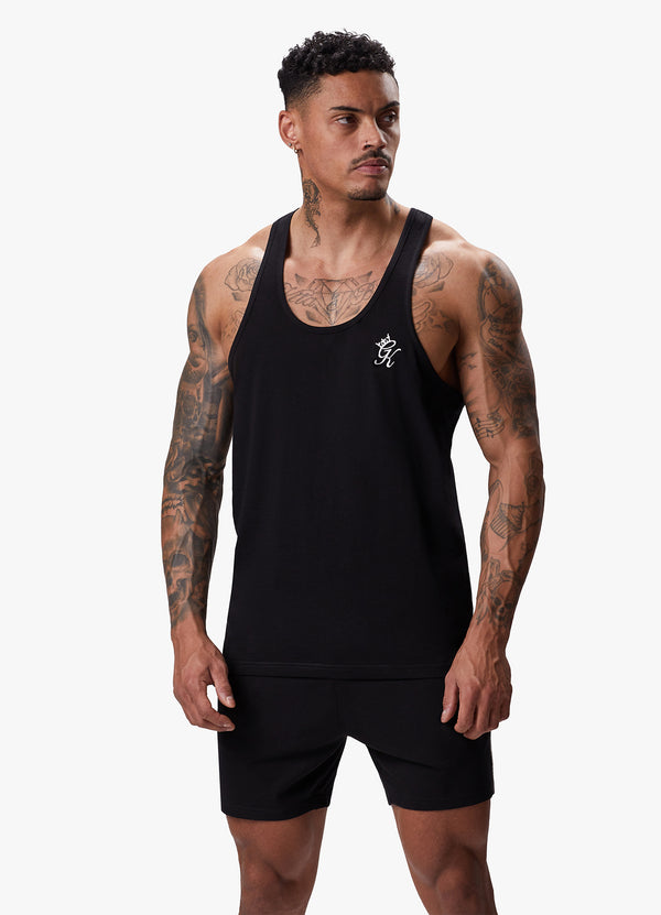 Gym King Fundamental Stringer Jersey Vest Black