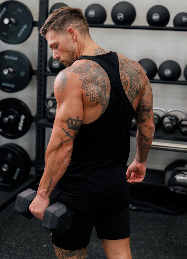 gym king Fundamental Stringer Jersey Vest Black