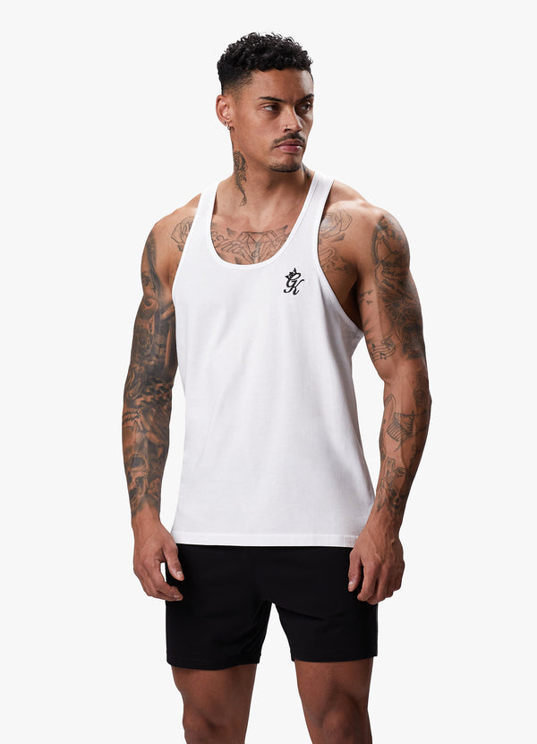 Gym King Fundamental Stringer Jersey Vest White