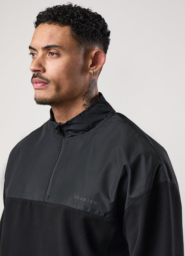 gym king Fusion 1/4 Zip Black