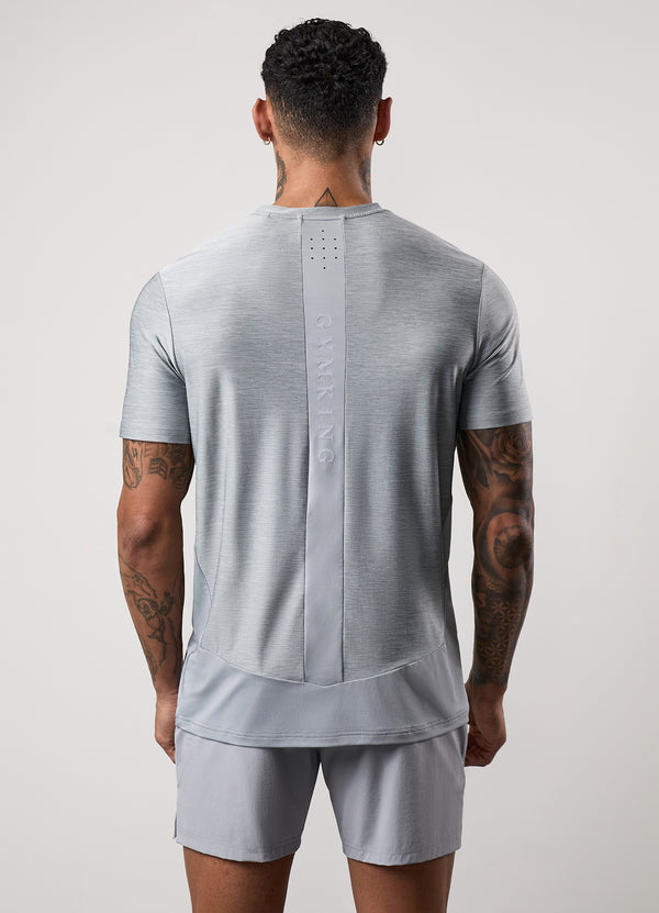 Gym King Fusion Hybrid Tee Silver Grey